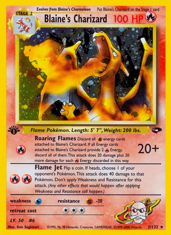 2000 Blaine's Charizard Holo graded PSA 9
