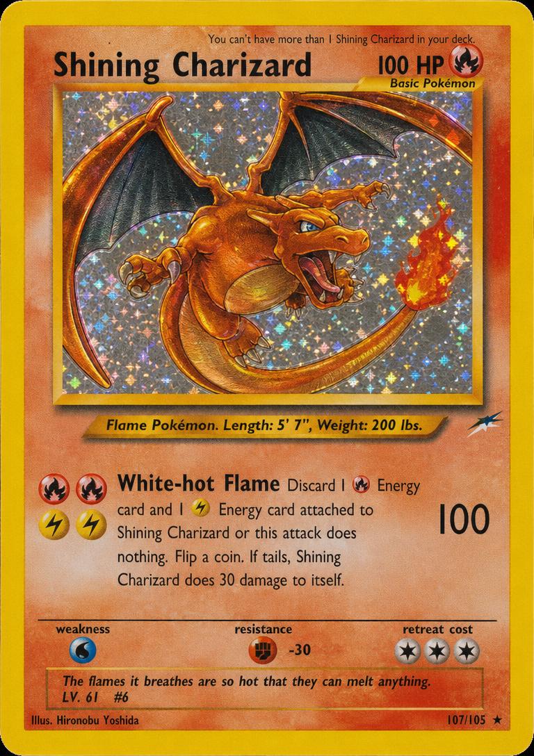 2002 Shining Charizard graded PSA 8