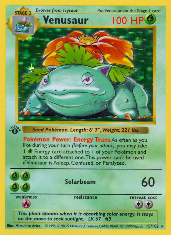 1999 Venusaur Holo graded PSA 10